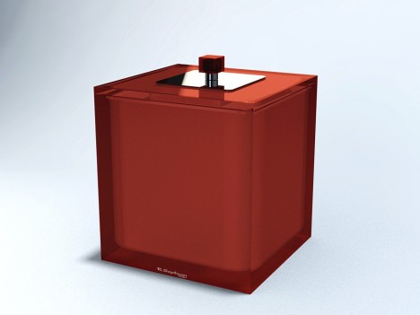 Lixeira QUADRADA 5L  c/ Sobre-tampa INOX DEC Cubo 